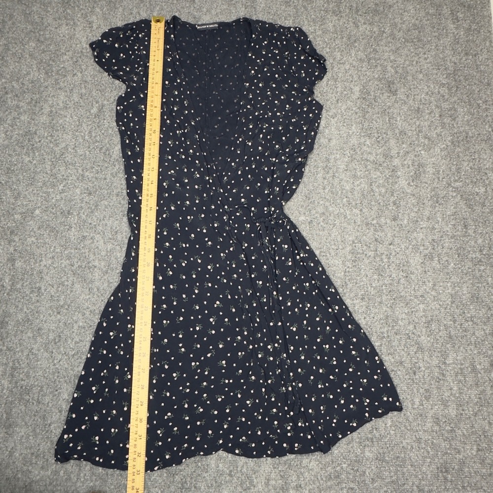 Brandy Melville Wrap Dress Womens 2 Blue Floral Summer‎ Italy Romantic Coquette - Picture 12 of 12